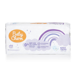 BABY CHARM Super Dry Flex Newborn vel. 1 pleny 2-5 kg 50 ks