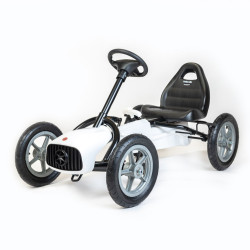 Baby Mix Dětská šlapací motokára Go-kart  Buggy bílá