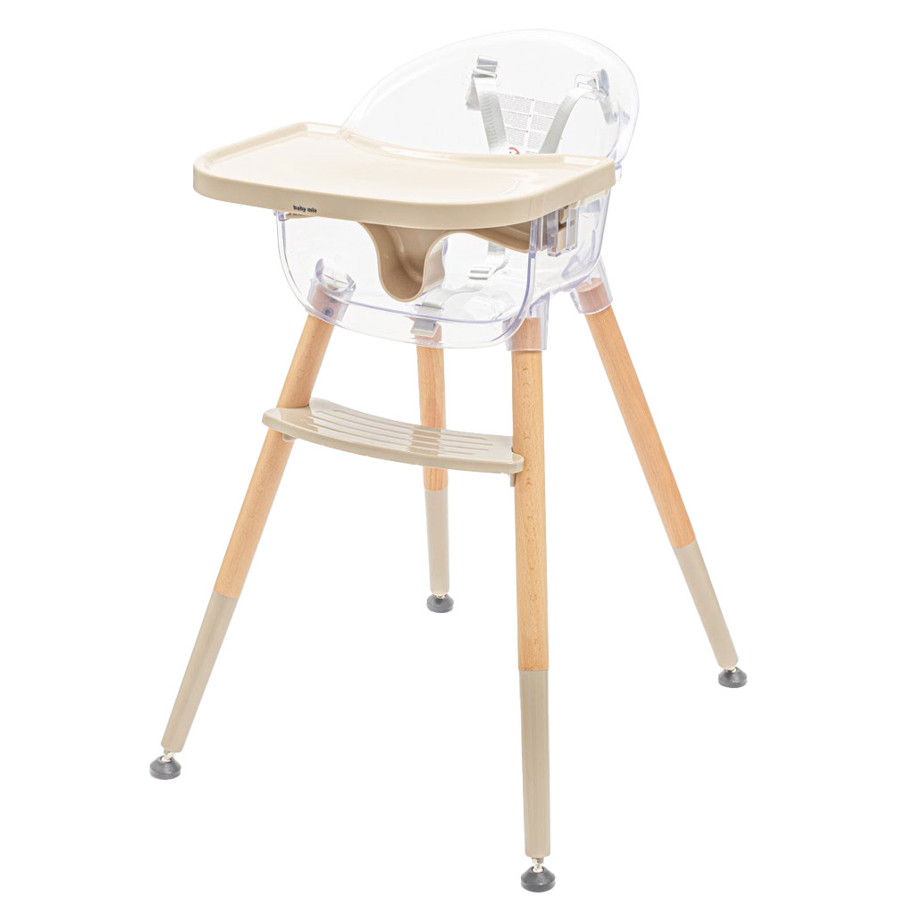 Baby Mix Jídelní židlička Ingrid wooden beige