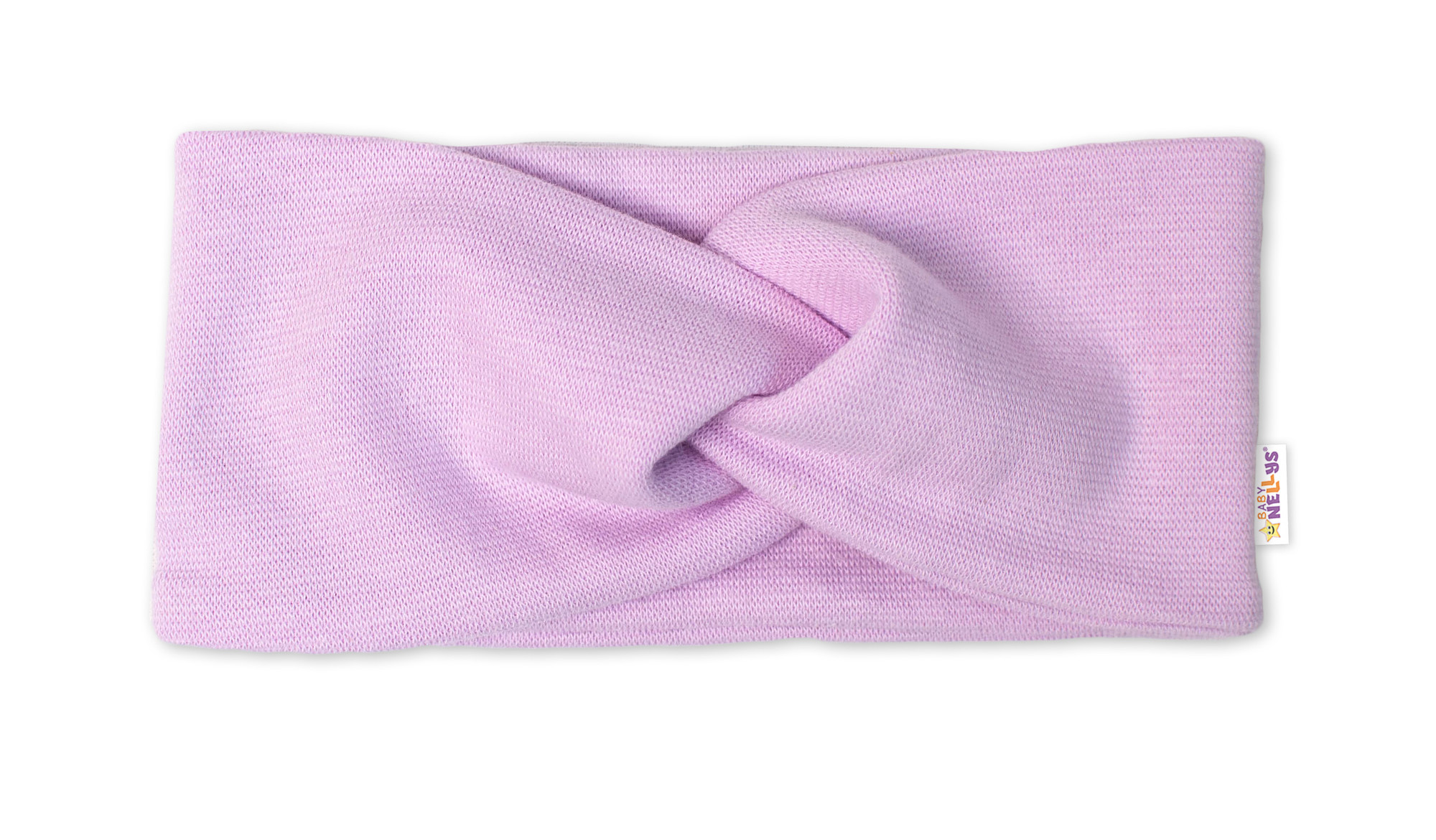 Baby Nellys Bavlněná čelenka dvouvrstvá, lila vel.  6-9 měsíců