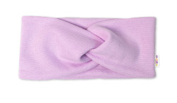 Baby Nellys Bavlněná čelenka dvouvrstvá, lila vel.  6-9 měsíců