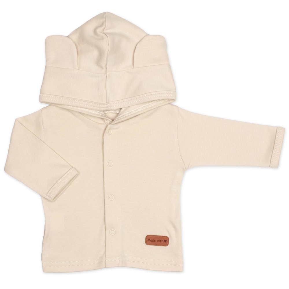 Baby Nellys Bavlněná souprava pro miminko do porodnice 5D, Made with love, béžová, vel. 62