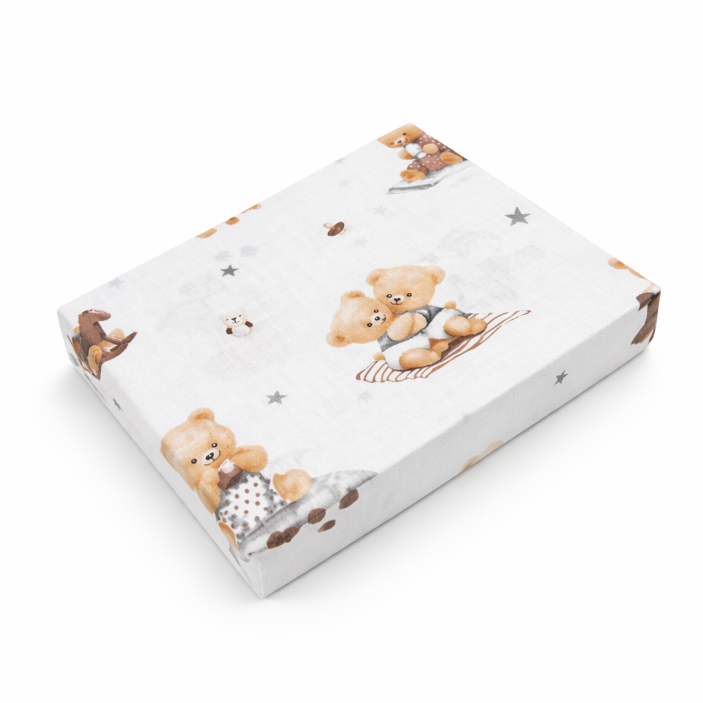 Baby Nellys Bavlněné prostěradlo do postýlky, Kouzelný méďa