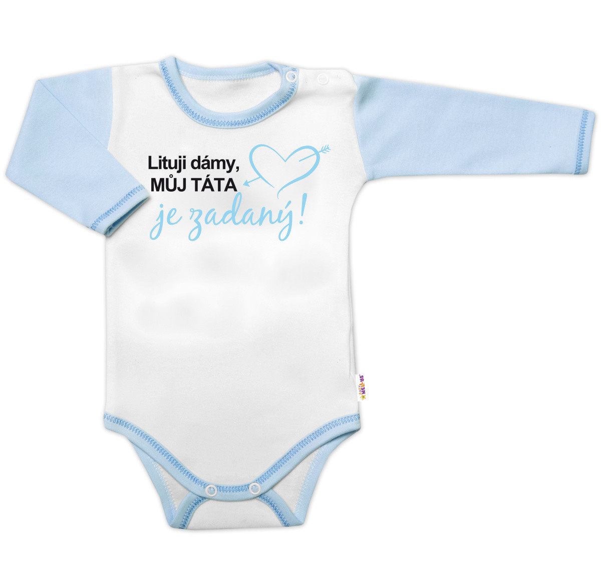 Baby Nellys Body dl. rukáv - můj táta je zadaný, vel. 86 vel.  86