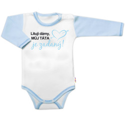 Baby Nellys Body dl. rukáv - můj táta je zadaný, vel. 86 vel.  86