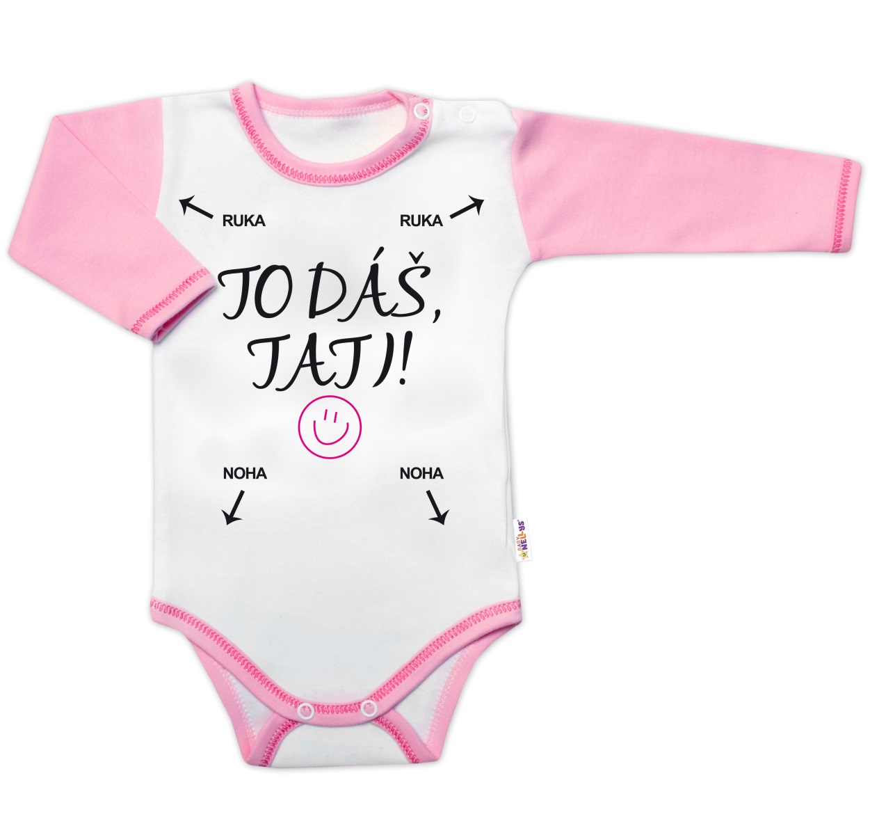 Baby Nellys Body dlouhý rukáv s vtipným textem, To dáš Tati!, vel. 86, holka