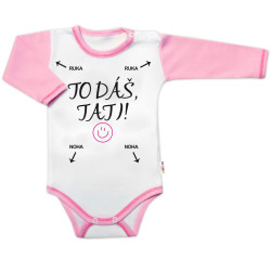 Baby Nellys Body dlouhý rukáv s vtipným textem, To dáš Tati!, vel. 86, holka