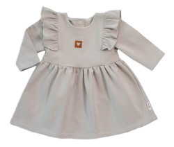 Baby Nellys Dětské teplákové šaty, tunika Vintage Love - šedé, vel. 80