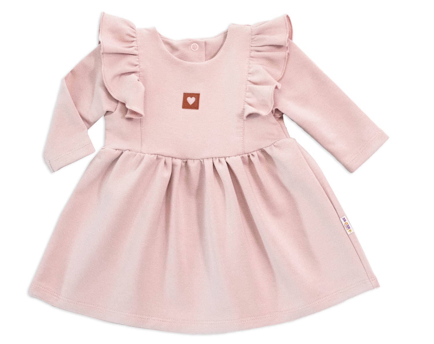 Baby Nellys Dětské teplákové šaty, tunika Vintage Love - starorůžové