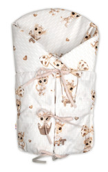 Baby Nellys Klasická retro zavinovačka šněrovací s výplní - Žirafka béžová