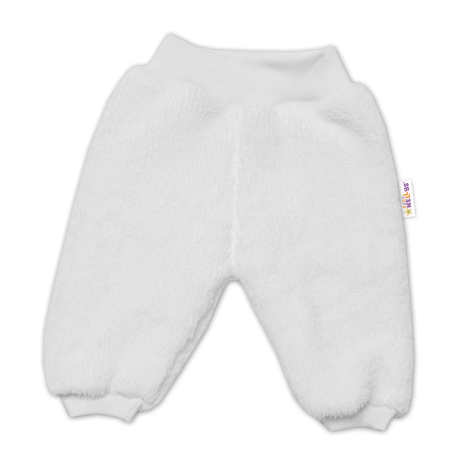 Baby Nellys Kojenecké chlupáčkové tepláčky Cute Bunny - bílá, vel. 74 vel. 74