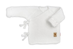 Baby Nellys Kojenecký svetřík, rostoucí, na zavazování na boku - bílá, 62/68
