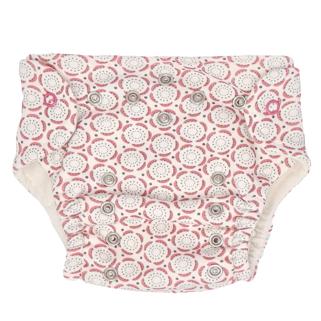 Baby Nellys Mamatti Látková plenka EKO sada - kalhotky + 2 x plenka, vel. 5-14 kg, Rozeta