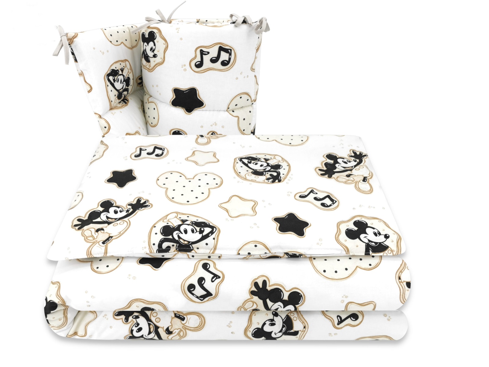 Baby Nellys Mantinel s povlečením do postýlky, 3D sada Myška Retro - 135x100