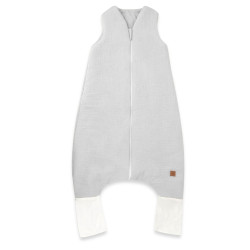 Baby Nellys Mušelínový spací vak se zahrnovacími nohavičkami - šedý, vel. M