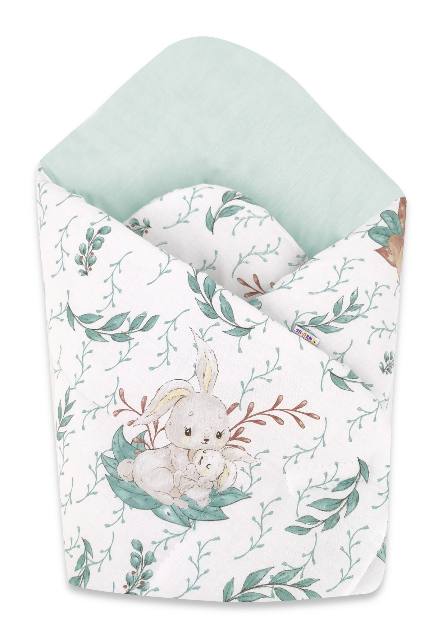 Baby Nellys Novorozenecká zavinovačka, LULU natural, mátová