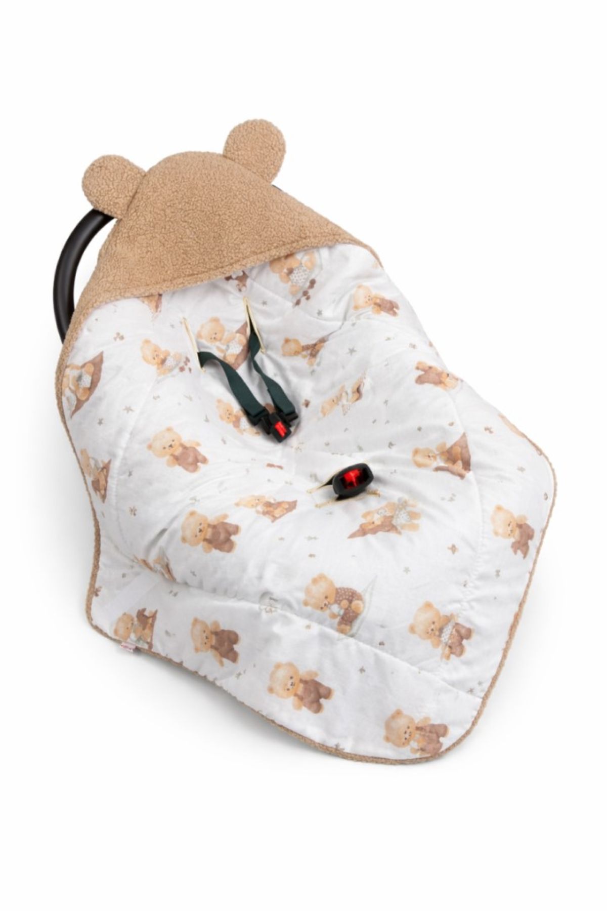 Baby Nellys Oteplená zavinovací deka s kapucí, bavlna, 90 x 90 cm - Kouzelný Méda