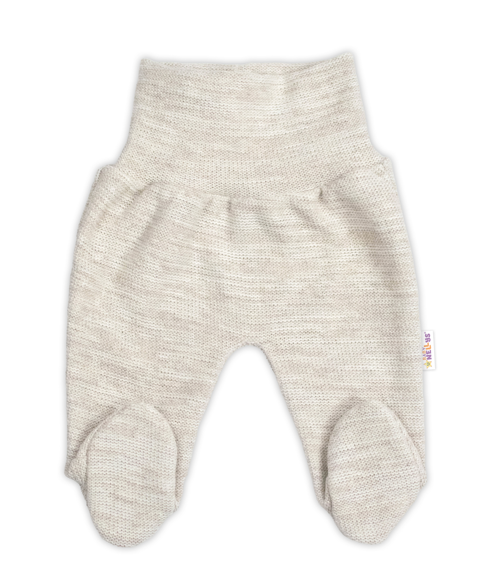 Baby Nellys Pletené kojenecké polodupačky Hand Made, světle béžové, vel. 68