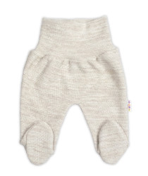 Baby Nellys Pletené kojenecké polodupačky Hand Made, světle béžové, vel. 68