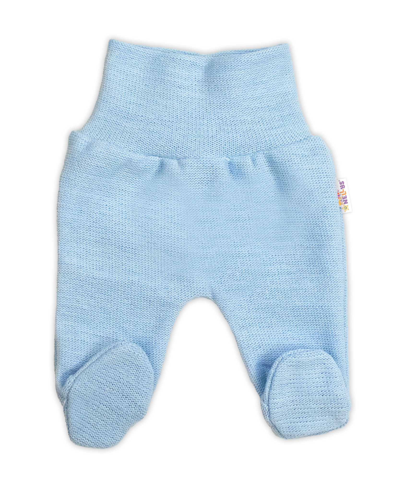 Baby Nellys Pletené kojenecké polodupačky Hand Made, světle modré, vel.56