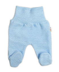 Baby Nellys Pletené kojenecké polodupačky Hand Made, světle modré, vel.56