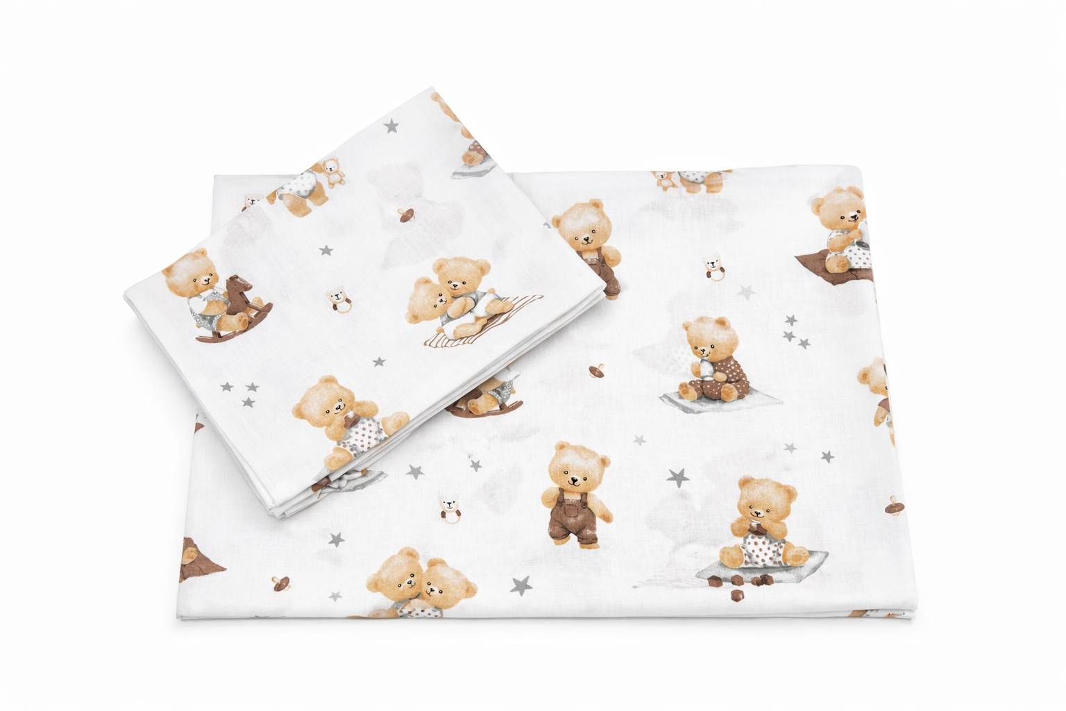 Baby Nellys Povlečení do postýlky, 2D sada -  Kouzelný méďa