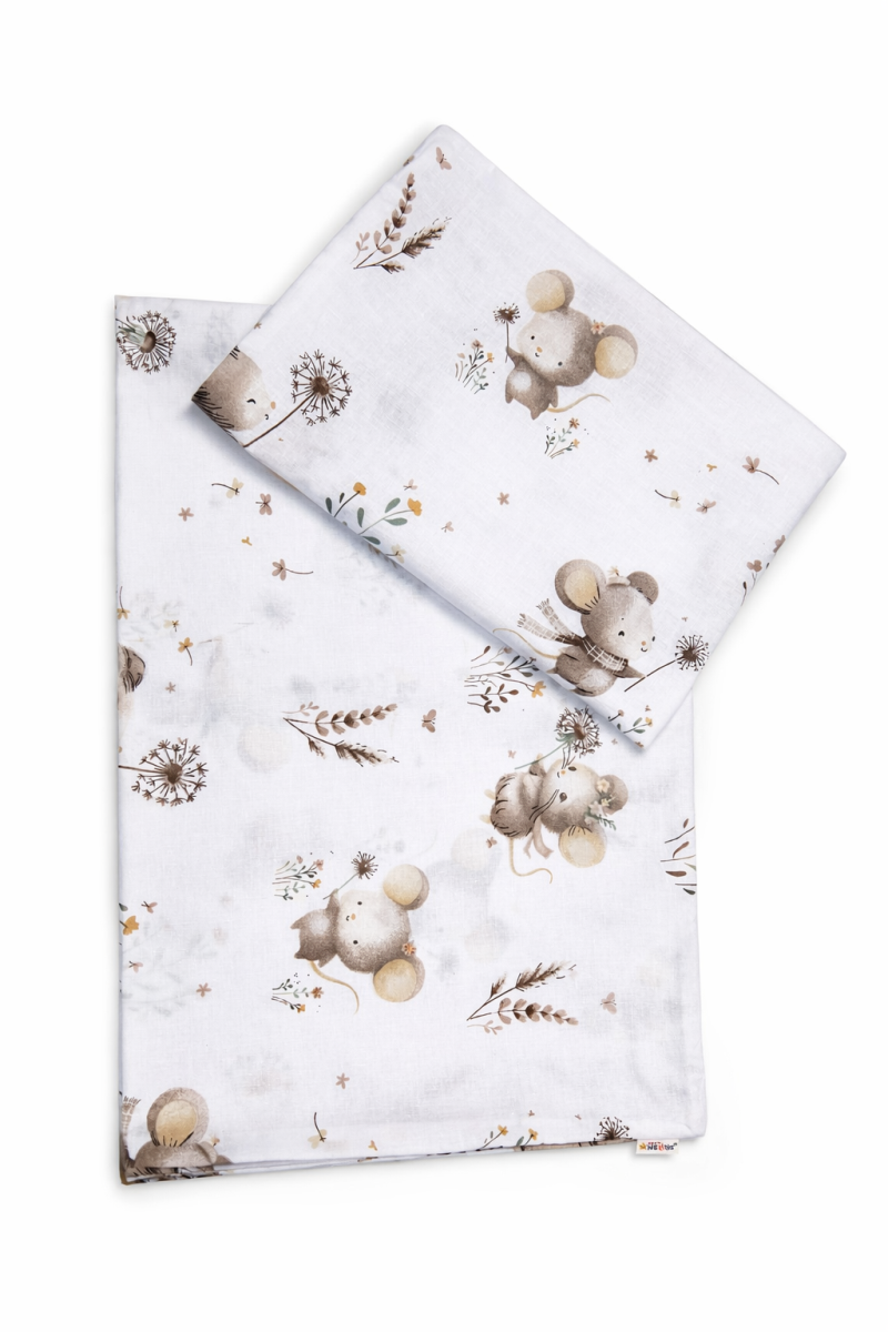 Baby Nellys Povlečení do postýlky, 2D sada -  Malá myška, 135x100