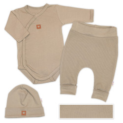 Baby Nellys Rostoucí 3dílná sada pro miminko Nature - taupe