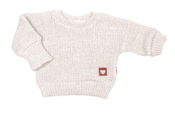 Baby Nellys Rostoucí oversize pletený svetřík pro miminko, sv. béžový