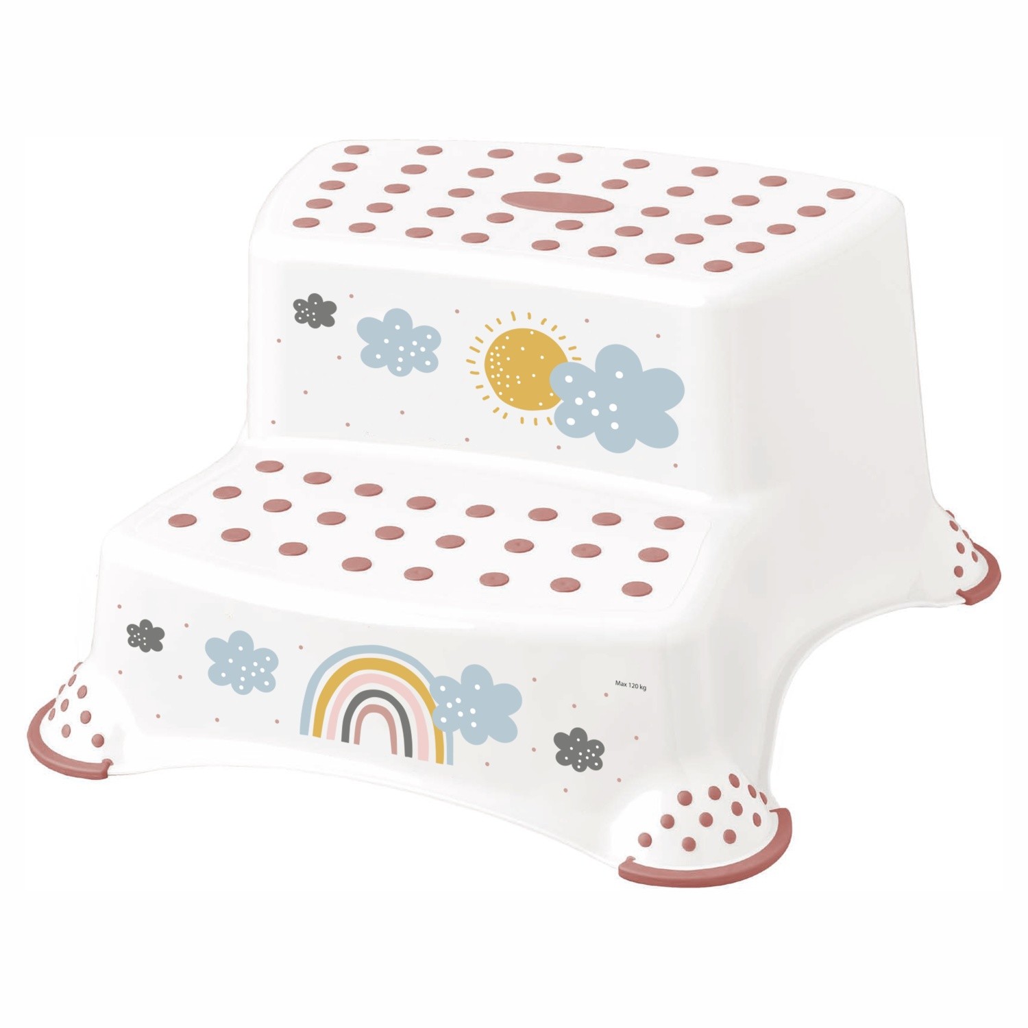 Baby Nellys Stolička - schůdky s protiskluzovou funkcí - Rainbow  bílá