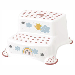 Baby Nellys Stolička - schůdky s protiskluzovou funkcí - Rainbow  bílá