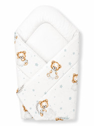 Baby Nellys Zavinovačka pro miminko Classic Sleepy Teddy, bílý
