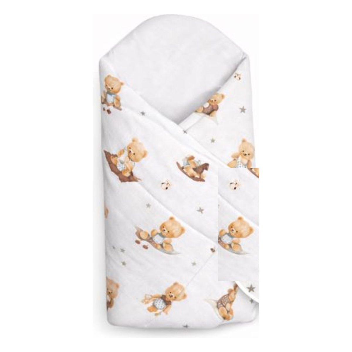 Baby Nellys Zavinovačka pro miminko Klasik Kouzelný méďa, bílá/hnědá