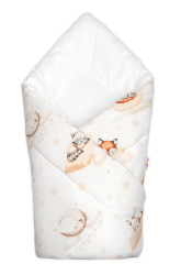 Baby Nellys Zavinovačka pro miminko Klasik Na obláčku, béžová, bílá