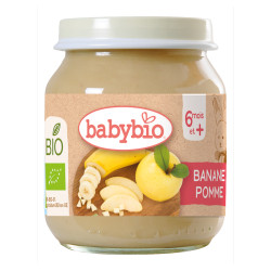 BABYBIO Bio banán a jablko 6m+ 130 g