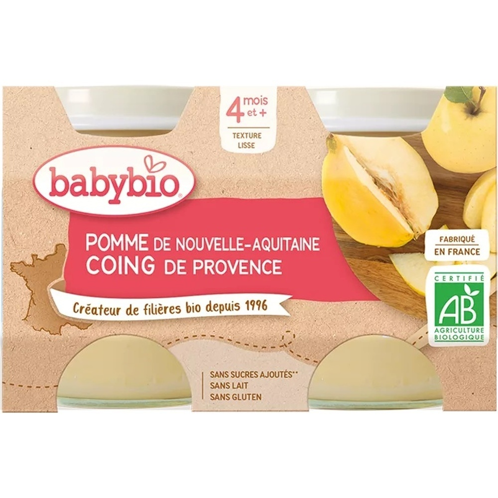BABYBIO Jablko kdoule z Provence 2 x 130 g