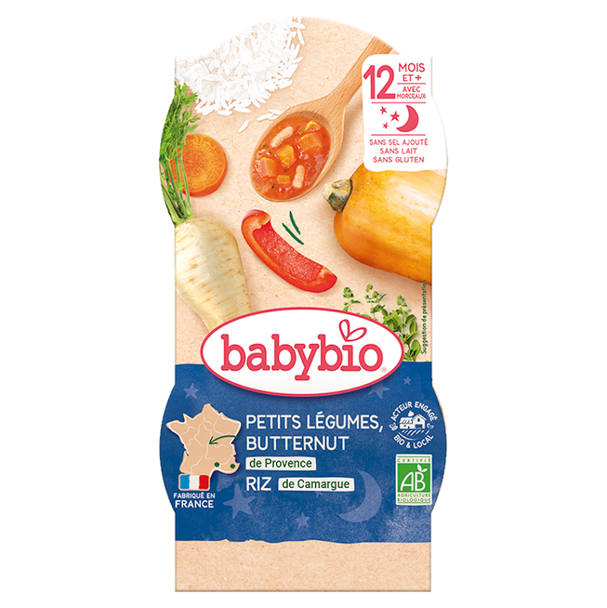 BABYBIO Jemná zeleninka s rýží 2 x 200 g