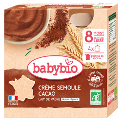 BABYBIO Kapsička krém kakao a krupička 8m+ 4 x 85 g