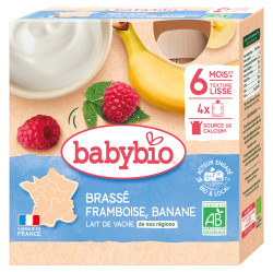 BABYBIO Kapsička mléčná svačinka malina banán 4 x 85 g