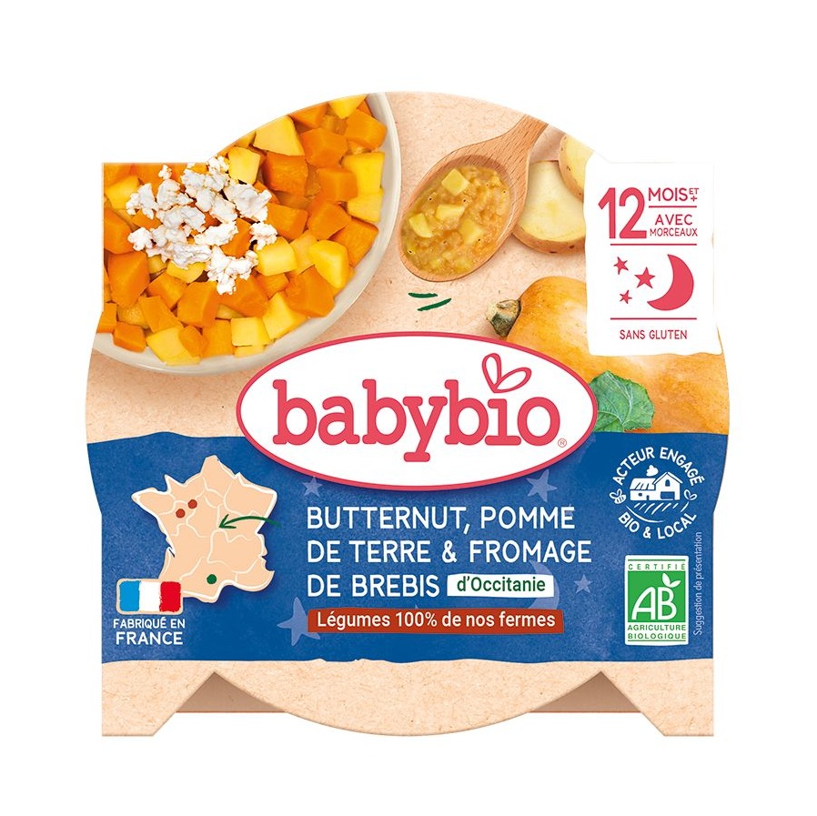 Babybio Máslová dýně, brambory a ovčí sýr 230 g