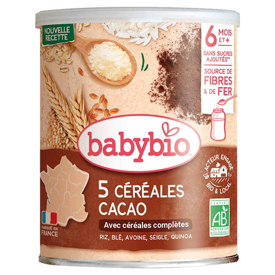 BABYBIO nemléčná obilná kaše s kakaem 220 g