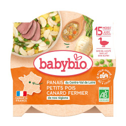 BABYBIO Pastinák s hráškem a farmářskou kachnou 260 g