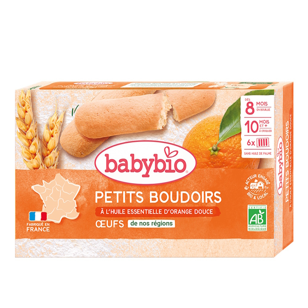 BABYBIO Piškoty s esenciálním olejem sladkého pomeranče 120 g