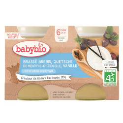BABYBIO Svačinka z ovčího mléka švestky vanilka 2 x 130 g