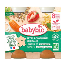 BABYBIO Zeleninové boloňské těstoviny s čočkou, rajčetem BIO 2 x 200 g