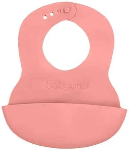 BABYONO Bryndák měkký plastový s kapsou bez BPA pink 6m+