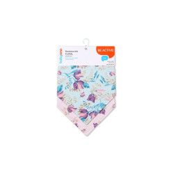Babyono Dětský bryndáček/šátek 2D sada Floral, lila/mátová