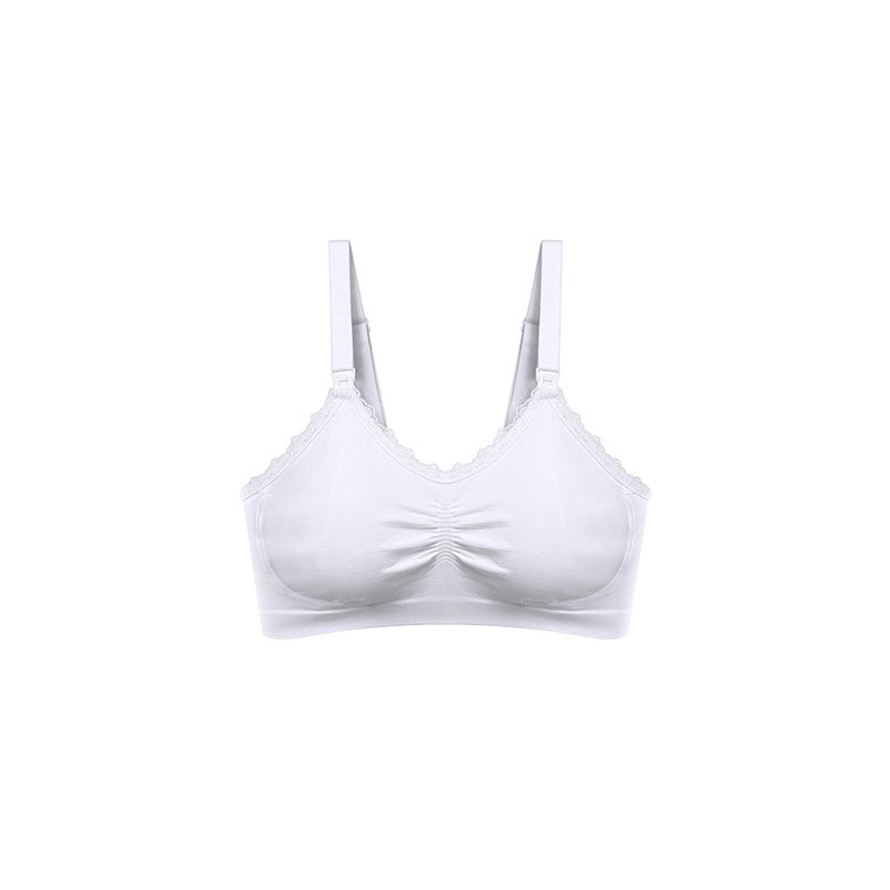 Babyono Kojící podprsenka s krajkou, bílá, D70-75 cm