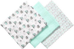 BABYONO Pleny bambusové mint 3 ks