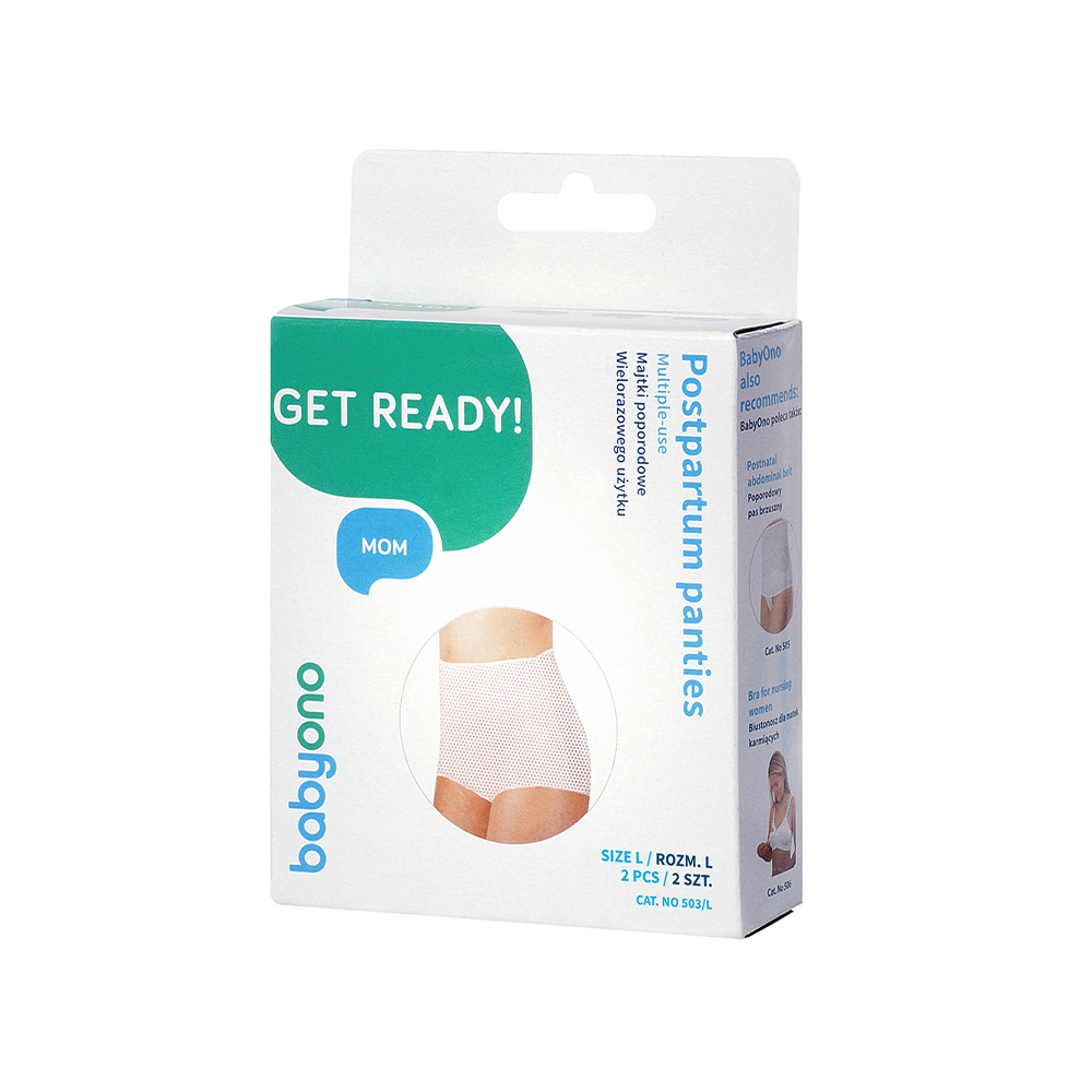 Babyono Poporodní kalhotky na opakované použití vel. L 2 ks